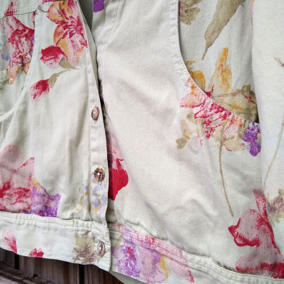 CMC Green & Floral Cotton Jacket - Picture 3 of 6